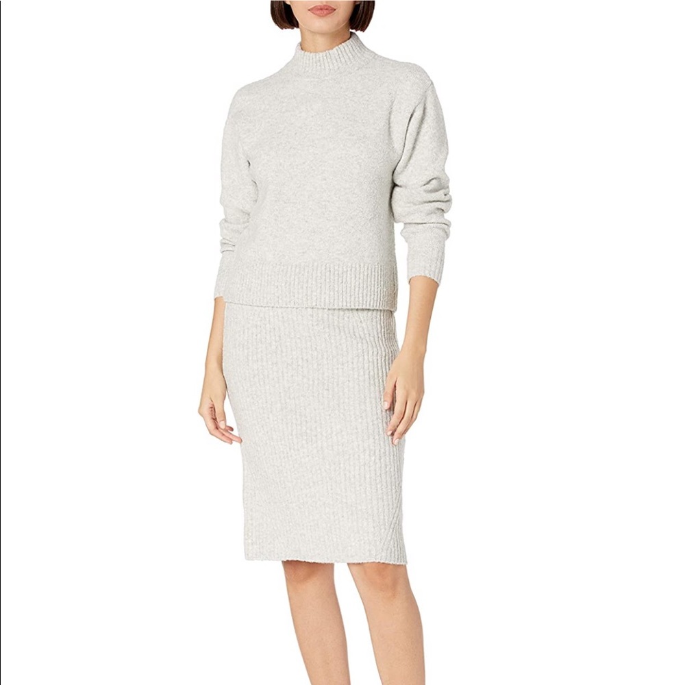 Boucle Mockneck Sweater & Pencil Skirt